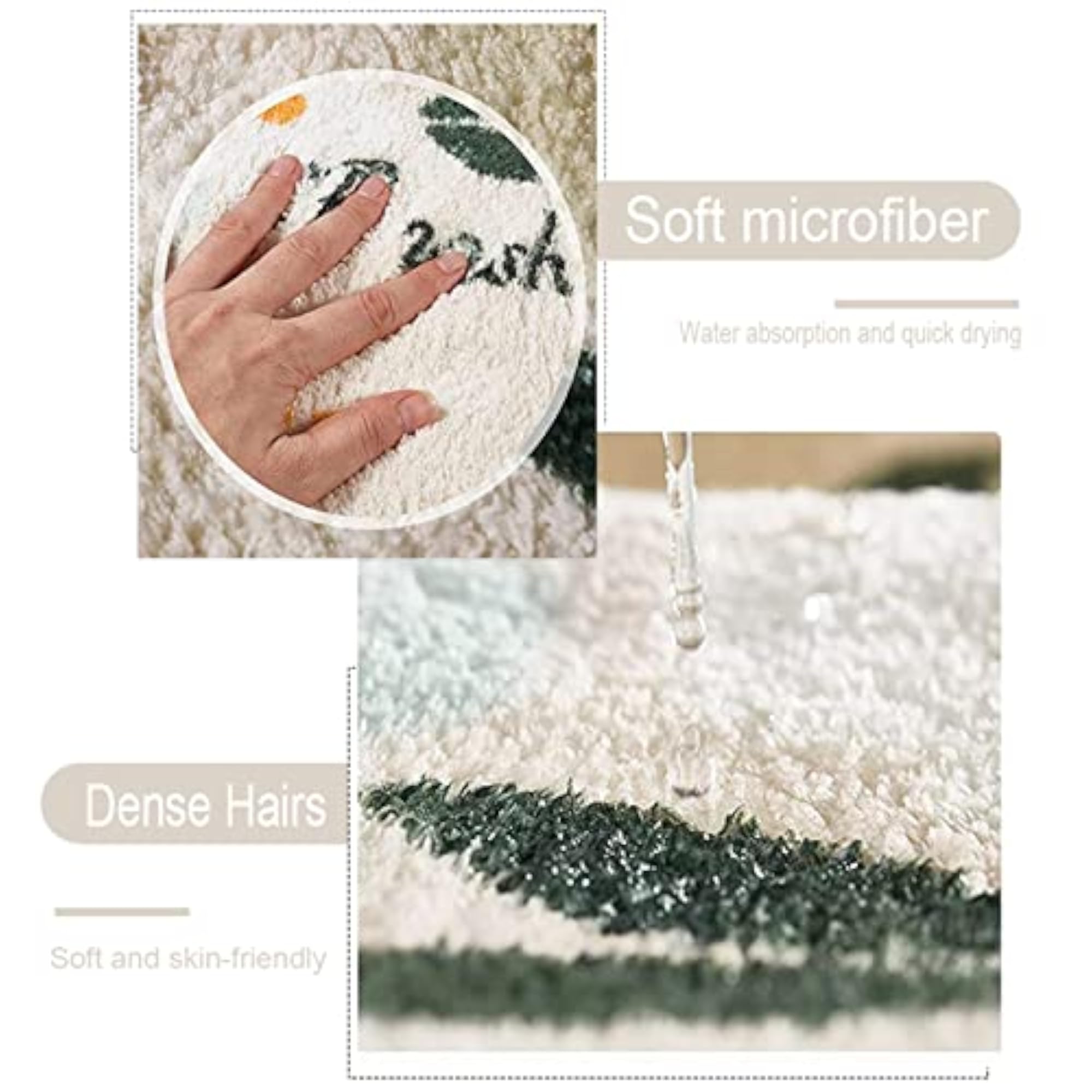 Curved Non-Slip Bath Rug for Corner Showers